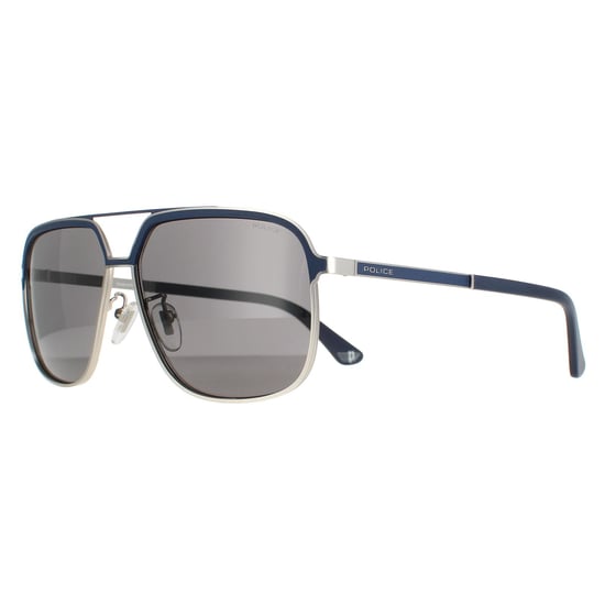 Police Aviator Mens Matt Palladium and Dark Blue Blue Grey SPLA58C Record 3