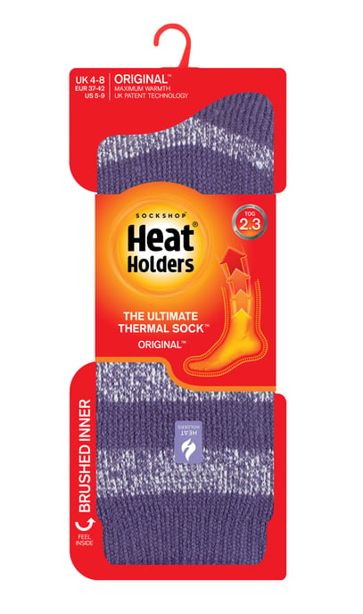 Heat Holders Dames Dikke Warme Thermische Sokken - Mulberry Purple / Wit (Tuscuny) - Image 2