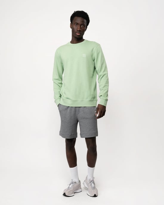 BOSS Orange Westart Herr Crew Neck Sweatshirt med Logotyp Patch - Image 3