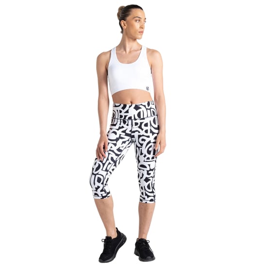 Dare 2B Womens/Ladies Influential Graffiti 3/4 Leggings (Black/White)