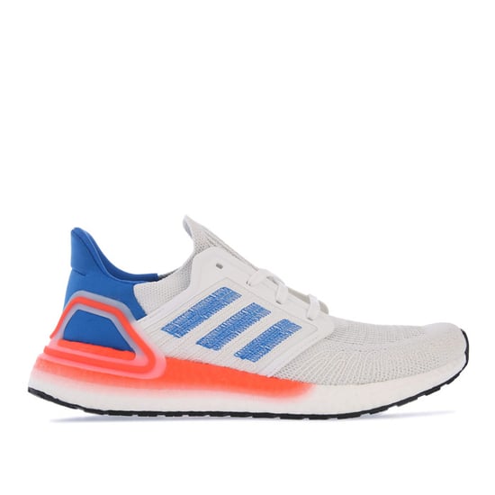 Men's adidas Ultraboost 20 Running Shoes in White blue