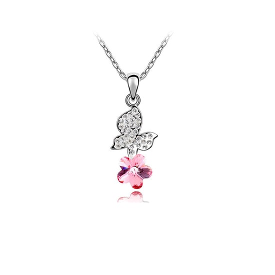 Swarovski - Pink Swarovski Element Crystal Butterfly Pendant - Image 1