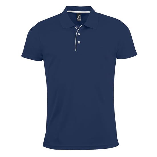 SOLS Heren Performer korte mouw Pique Polo Shirt (Franse marine) - Image 1