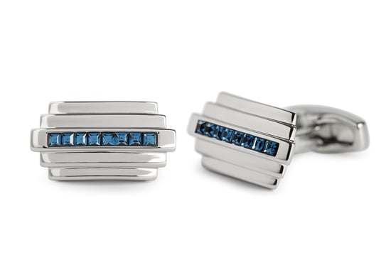 Simon Carter Metropolis Blue Swarovski Crystal Cufflinks