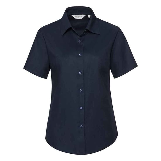Russell Collection Womens/Ladies Oxford Short-Sleeved Shirt (Bright Navy) - Image 1