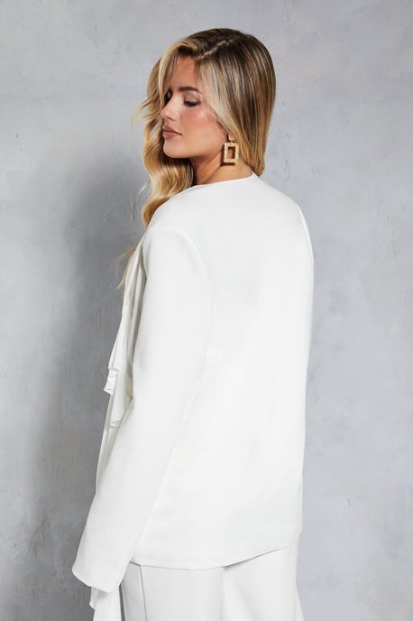 Tailored Mesh Frill Detail Structured Blazer - Image 3