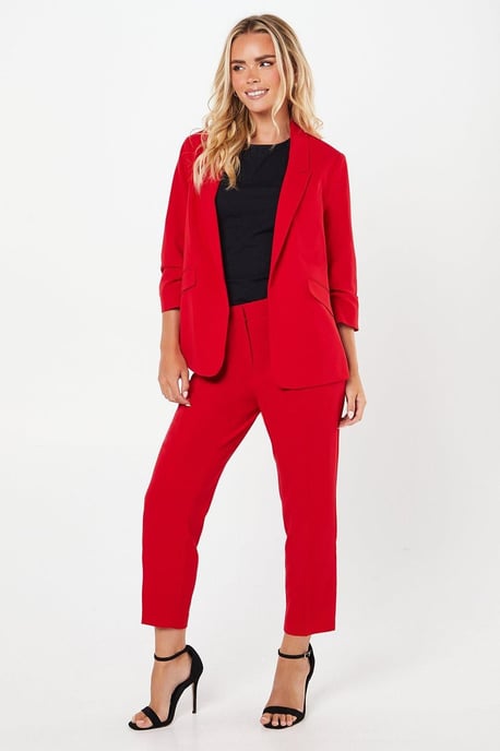 Petite Ruched Sleeve Blazer
