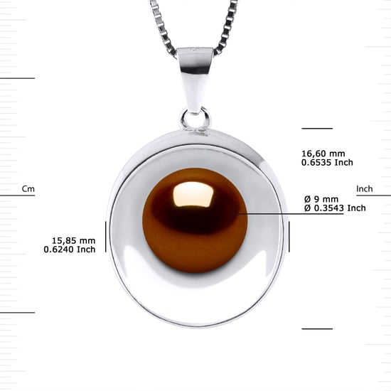 REFLECTIONS Necklace Freshwater Pearl 9-10 mm Chocolate 925