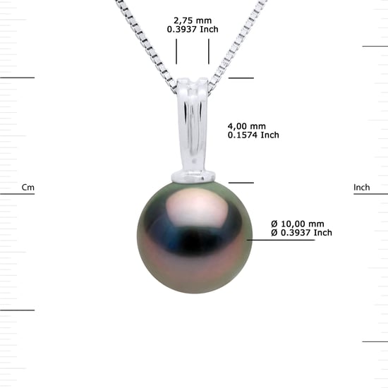 DIADEMA - Pendant - Silver Chain and Tahitian Pearl