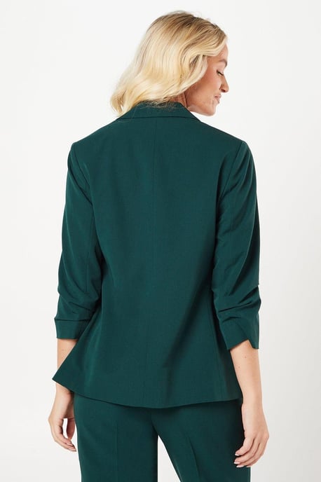 Ruched Sleeve Blazer