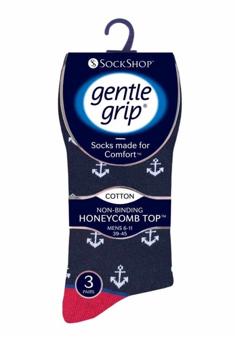 Gentle Grip - 6 Pairs Mens Gentle Grip Non Elastic Socks - MGG549 - Image 2