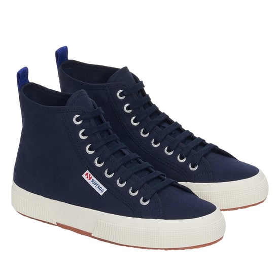 Superga Unisex Adult 2750 Cotton Mid Cut High Tops (Navy/Spectrum Blue/Avorio) - Image 3