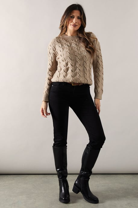 Chunky Cable Knit Crew Neck Jumper - Image 4