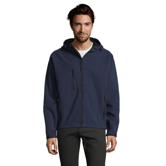 SOLS Heren Replay Hooded Soft Shell Jacket (ademend, winddicht en waterbestendig) (Franse marine) - Image 4