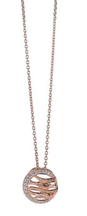 Orphelia Women's 925 Sterling Silver Set: Chain-Pendant + Earrings - Rose SET-6031/1