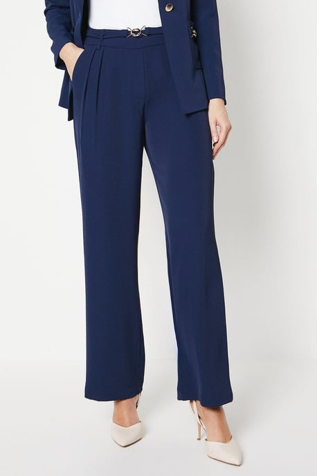 Premium Wide Leg Trouser With Trim Detail