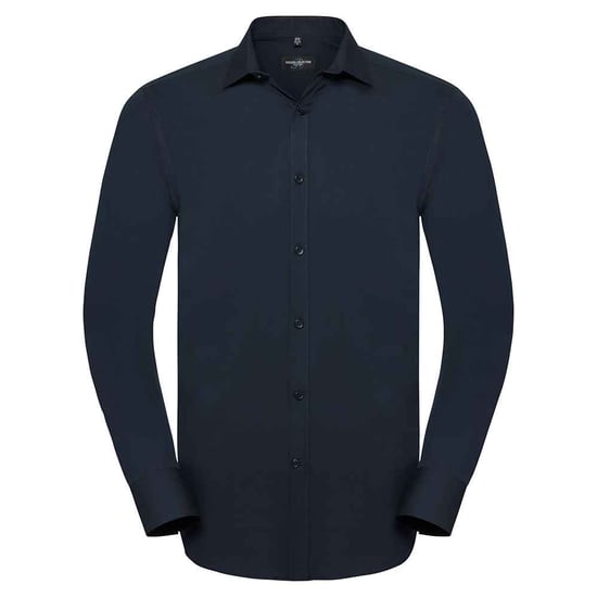 Russell Collection Heren Ultimate Stretch Slim Shirt met Lange Mouwen (Heldere marine) - Image 1