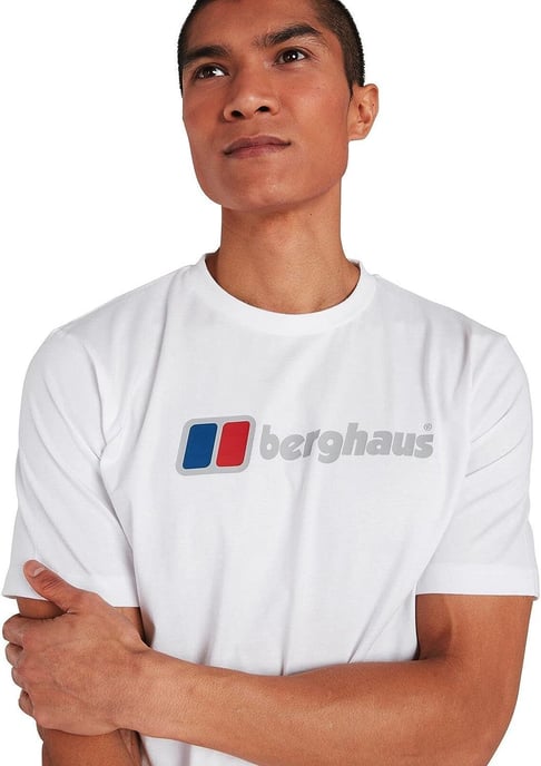 Berghaus Mens Organic Big Logo T-Shirt in White - Image 4