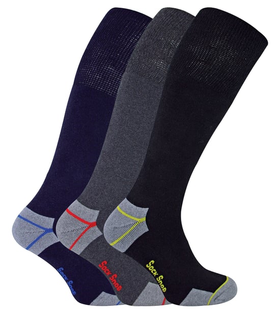 Sock Snob - 6-pack långa knähöga arbetsstrumpor för ståltåstövlar för herrar - Svart - Image 1