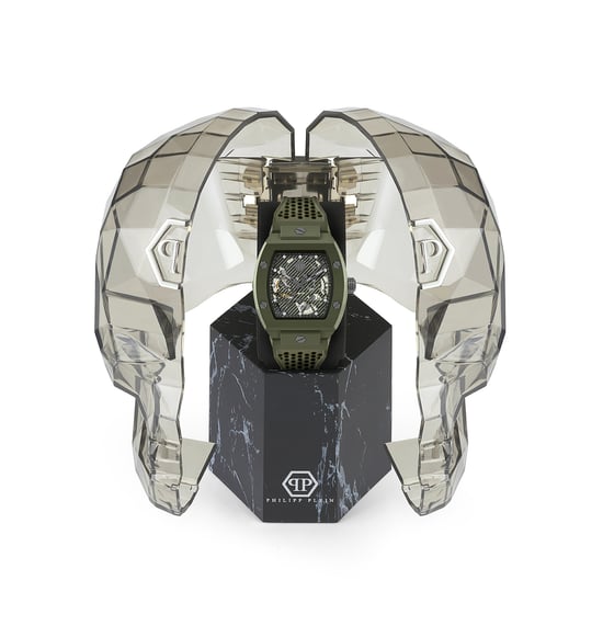 Philipp Plein The Skeleton Ecoceramic Heren Horloge Groen PWVBA0223 - Image 4