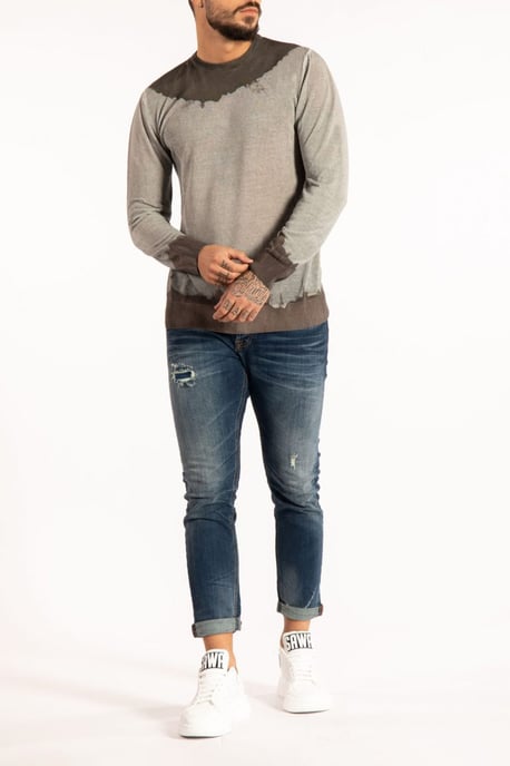 Takeshy Kurosawa Pullover Tintura Shibori Men's Grey