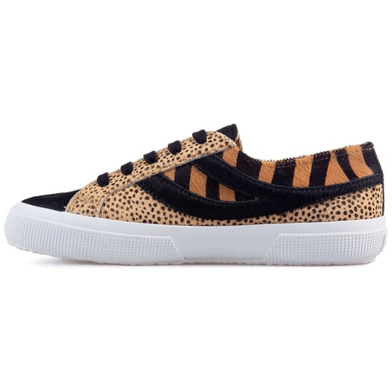 Superga Cheetah & zebra geprinte rundleren sandalen voor volwassenen (Zwart) - Image 3