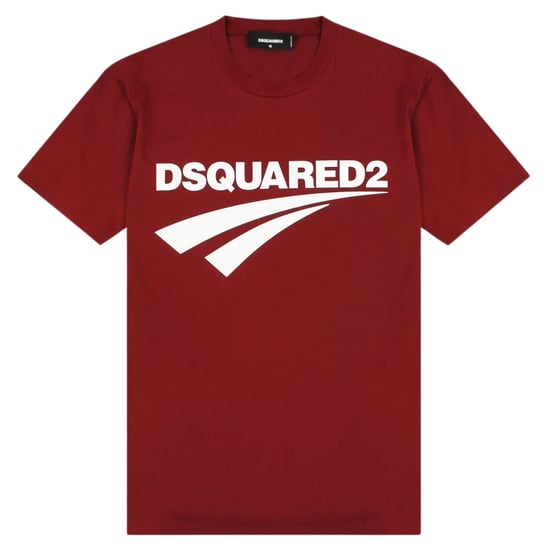 Dsquared2 Cigarette Fit Brand Logo Burgundy T-Shirt
