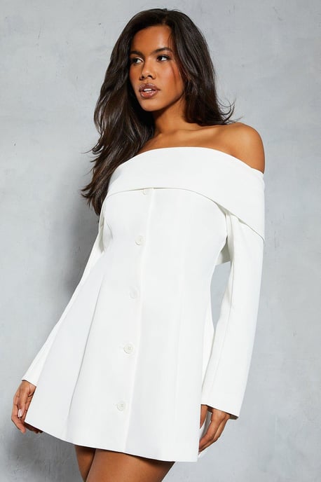 Tailored Bardot Blazer Dress - Image 1
