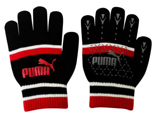 Puma No 1 Logo Cat Magic Winter Black/Red Unisex Gloves - Image 1