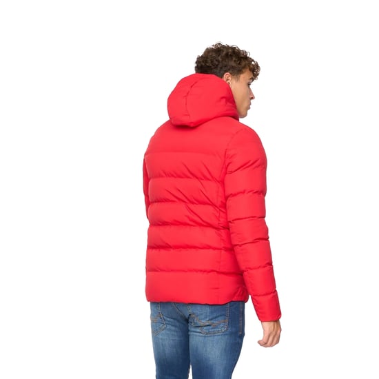 Crosshatch Mens Kampleys Embossed Padded Jacket (Red) - Image 2