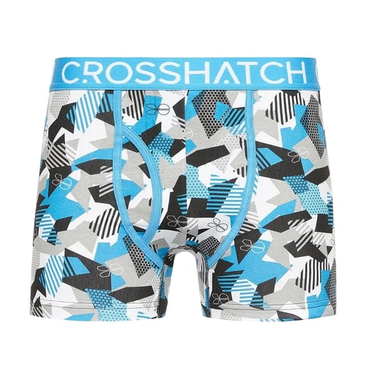Crosshatch Mens Crystaline Boxer Shorts (Pack of 3) (Malibu Blue/Black/Grey) - Image 3