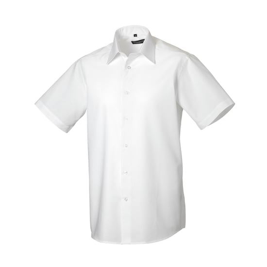 Russell Collection Mens Tailored Short-Sleeved Formal Shirt (White) - Image 1