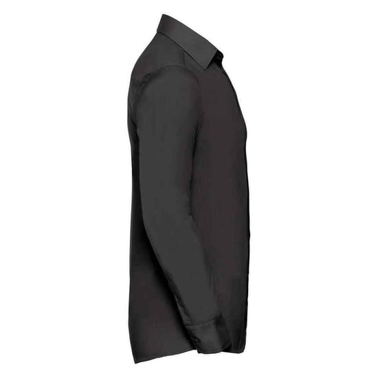 Russell Collection Mens Polycotton Easy-Care Long-Sleeved Formal Shirt (Black) - Image 3
