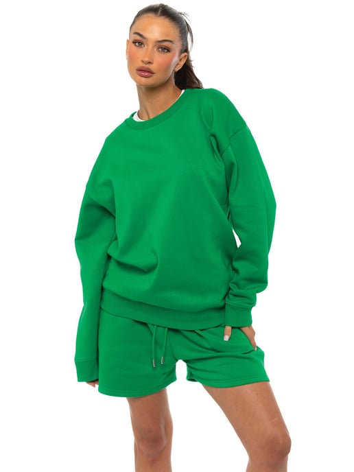 Enzo Womens Oversized Sweatshirt - Groen - Image 1