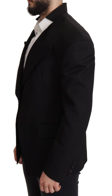 Dolce & Gabbana Svart Ull Enkelknäppt Jacka Herr Blazer - Image 4