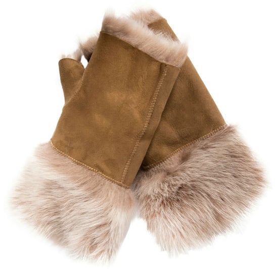 Kvinnors Shearling Tumhandskar Fingervantar Med Manschetter Toscana Mocka Fårskinn Päls - Image 1