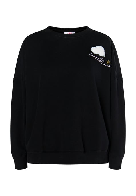 Mymo Sweatshirt met applicatie Dames zwart - Image 1