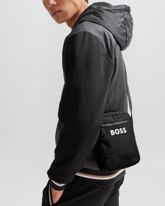 BOSS Orange Catch 3.0 Mens Crossbody Bag with Signature-Stripe Strap - Image 5