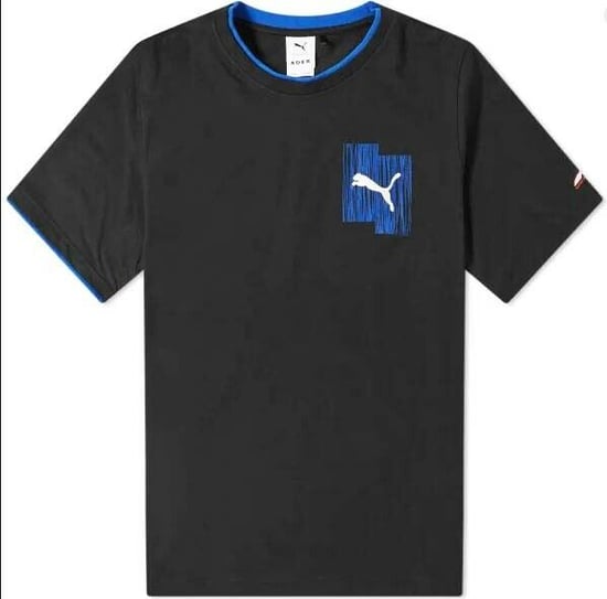 Puma X Ader Error Tee Mens Casual Graphic T-Shirt Black Blue 578487 01