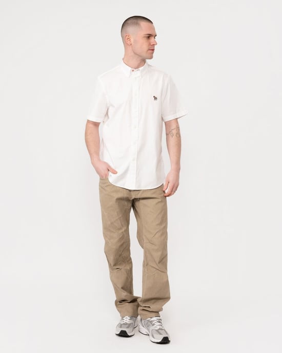Paul Smith Mens Tailored Fit Short Sleeve Zebra Badge Shirt