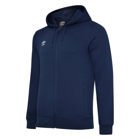 Umbro Mens Club Leisure Full Zip Hoodie (Navy/White)