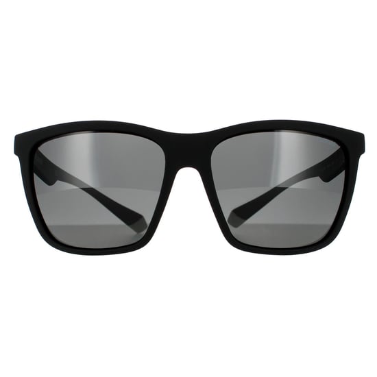 Polaroid Rectangle Mens Black Grey Grey Polarized Sunglasses