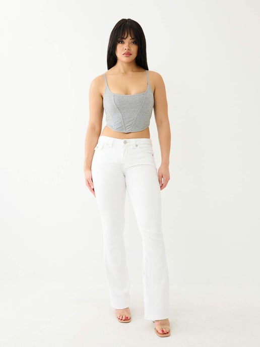Becca Mid Rise Bootcut Flap in White