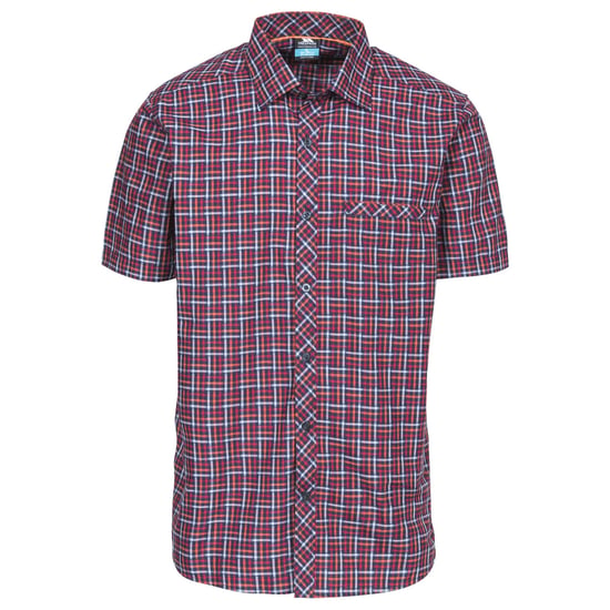 Trespass Mens Baffin Short Sleeve Casual Shirt (Prune Check) - Image 1