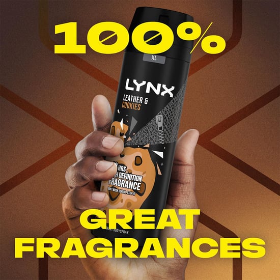 Lynx XL 48-H High Definition Fragrance Leather & Cookies Body Spray 6 Pk, 200ml