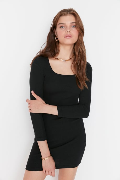 Trendyol Dam Scoop neck bodycone Midiklänning - Image 2