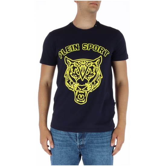 Plein Sport T-shirt med tigerlogotyp i marinblå stor modell - Image 1