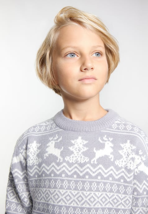 Mo Jumper jongens (kinderen) grijs wit - Image 5