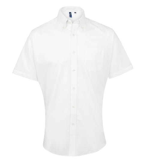 Premier Mens Signature Oxford Short Sleeve Work Shirt (White) - Image 1