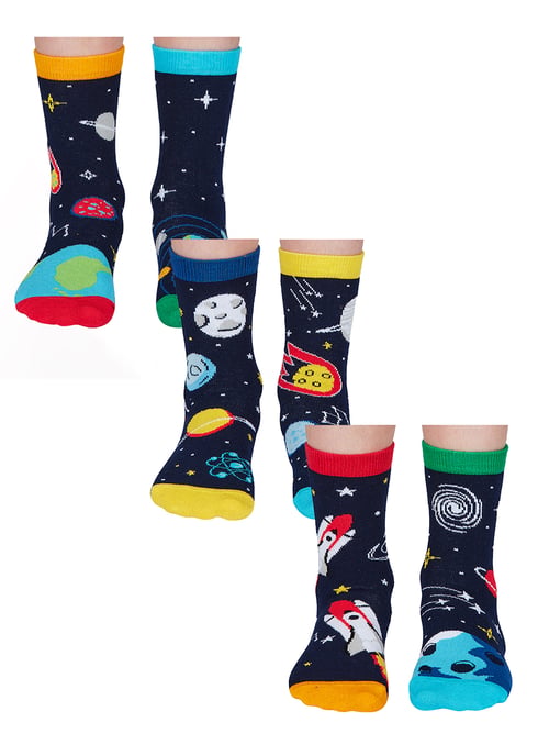 UNITED ODD SOCKS - 6 Paar Jongens Ruimte Katoenen Odd Sokken in Geschenkdoos - Ruimte - Image 1
